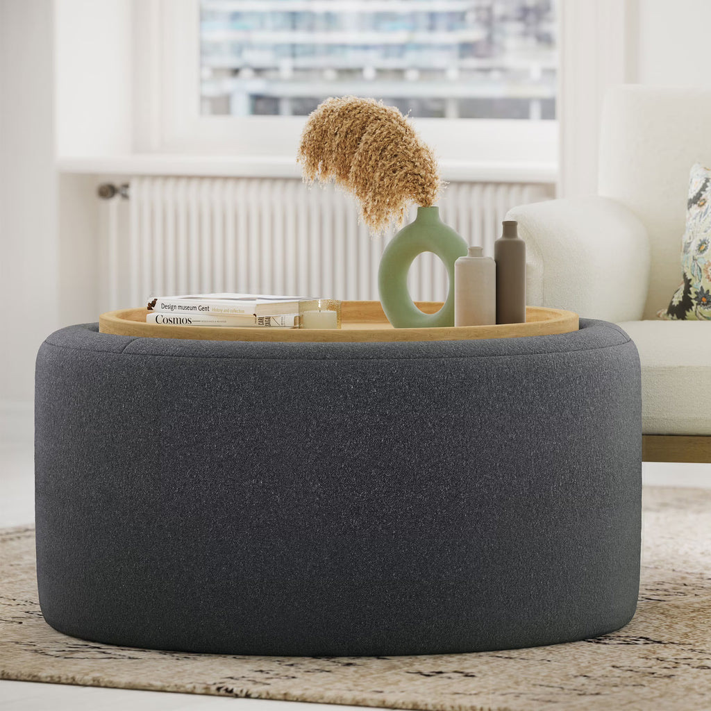 Beautiful Drew Stowaway Coffee Table with Storage by Drew Barrymore, Cream