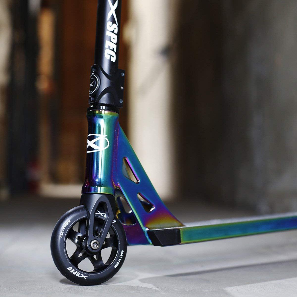 Xspec Oil Slick Neo Chrome Pro Stunt Kick Scooter. Rainbow Trick Scooter