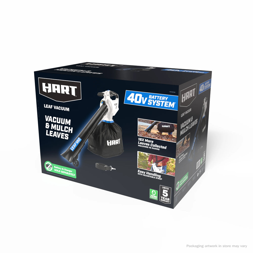 HART 40V Cordless Leaf Vacuum Kit, (1) 4.0Ah Lithium-Ion Battery