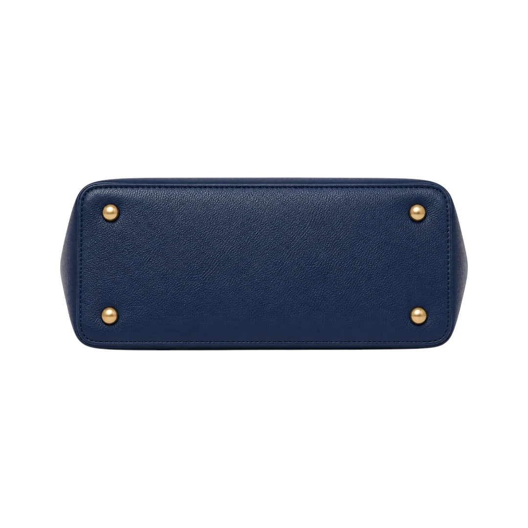 Warey Classic Navy Blue Top Handle Shoulder Bag