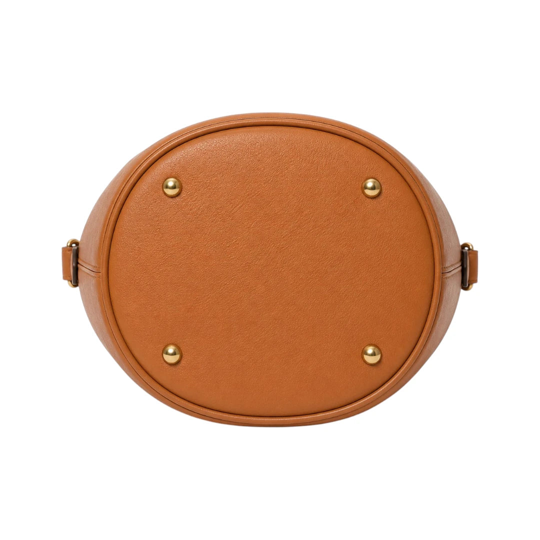 Warey Premium Brown Leather Bucket Bag