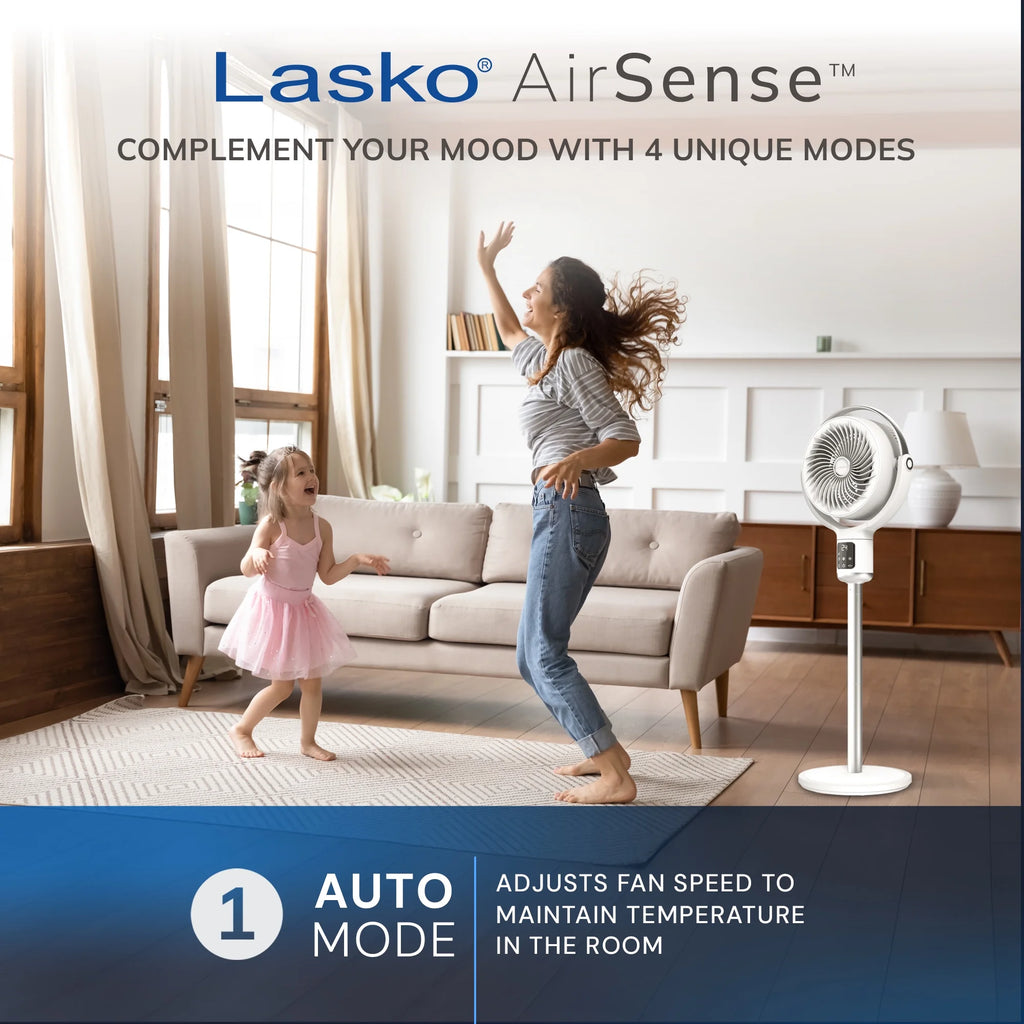 Lasko Whirlwind 7�� 24-Speed Orbital Motion 25ft/s Airflow Remote Control Pedestal Fan, APDC301