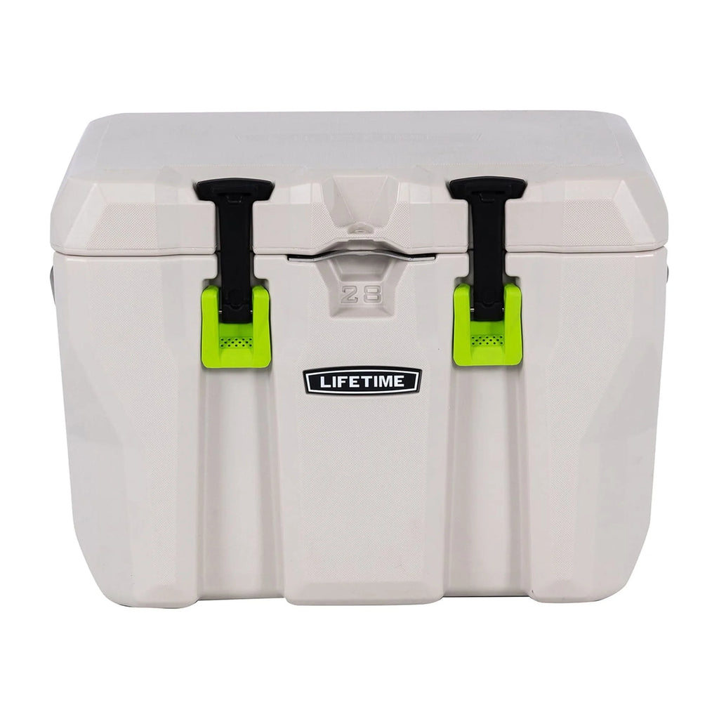 Lifetime 28 qt Bear-Resistant Camping Cooler, Premium High Performance, Ice Retention, Hard Cooler, 20 Can Capacity, Boulder Gray (91289)