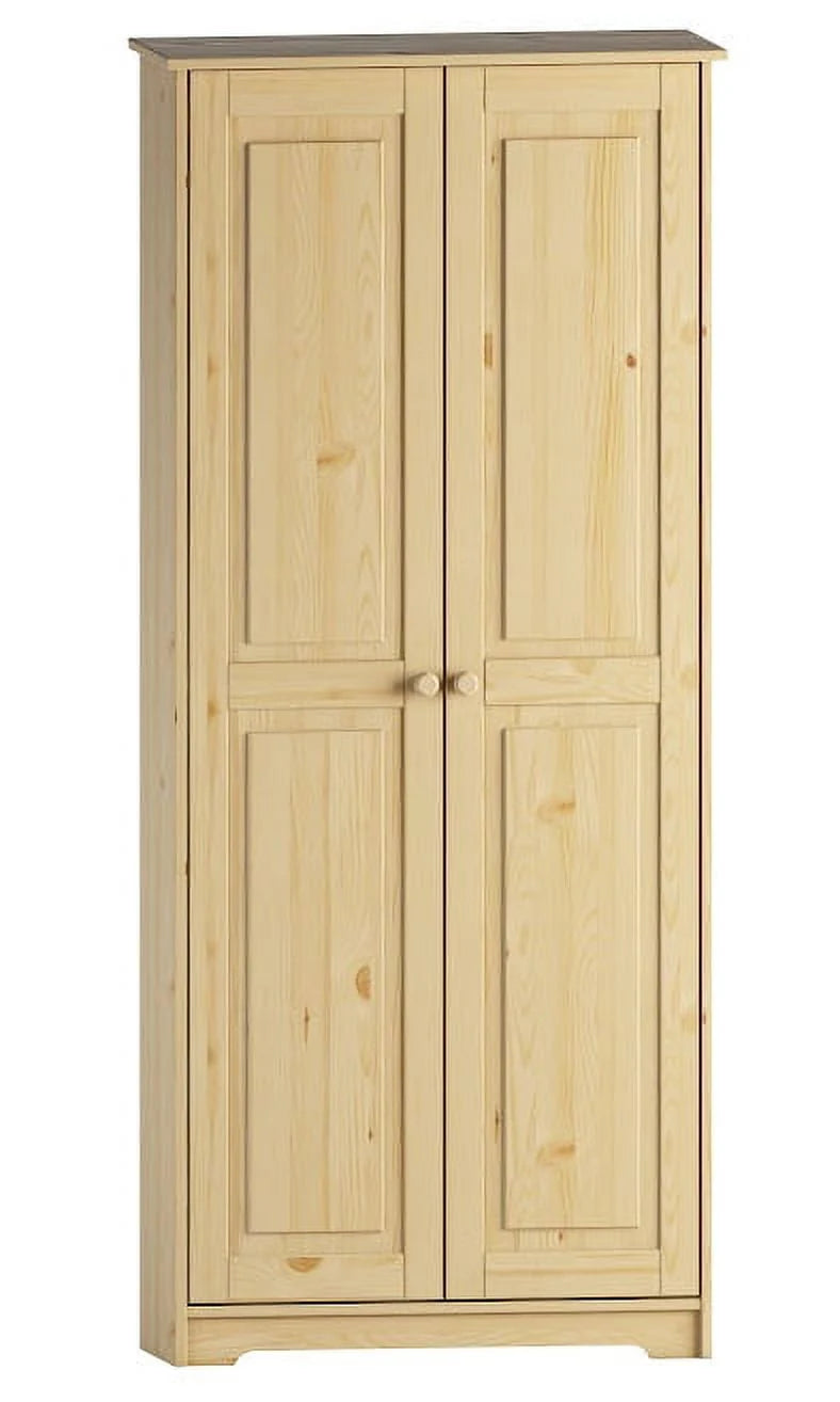 Solid Wood Pantry Storage Cabinet, Freestanding Kitchen Cupboard, Closet with Shelves
