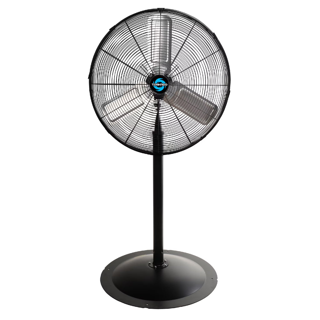 Tornado - 20 Inch High Velocity Metal Oscillating Pedestal Fan - Commercial, Industrial Use Water-Resistant