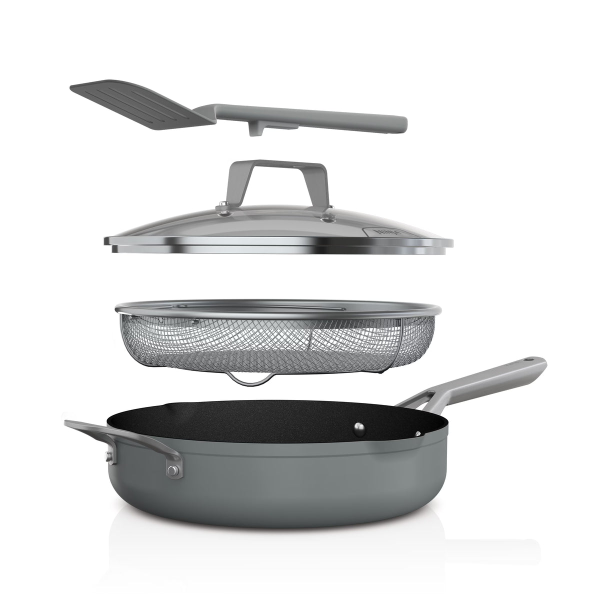 Ninja Foodi Never Stick Possible Pan, Non Stick, Fry Pan, Sea Salt Grey