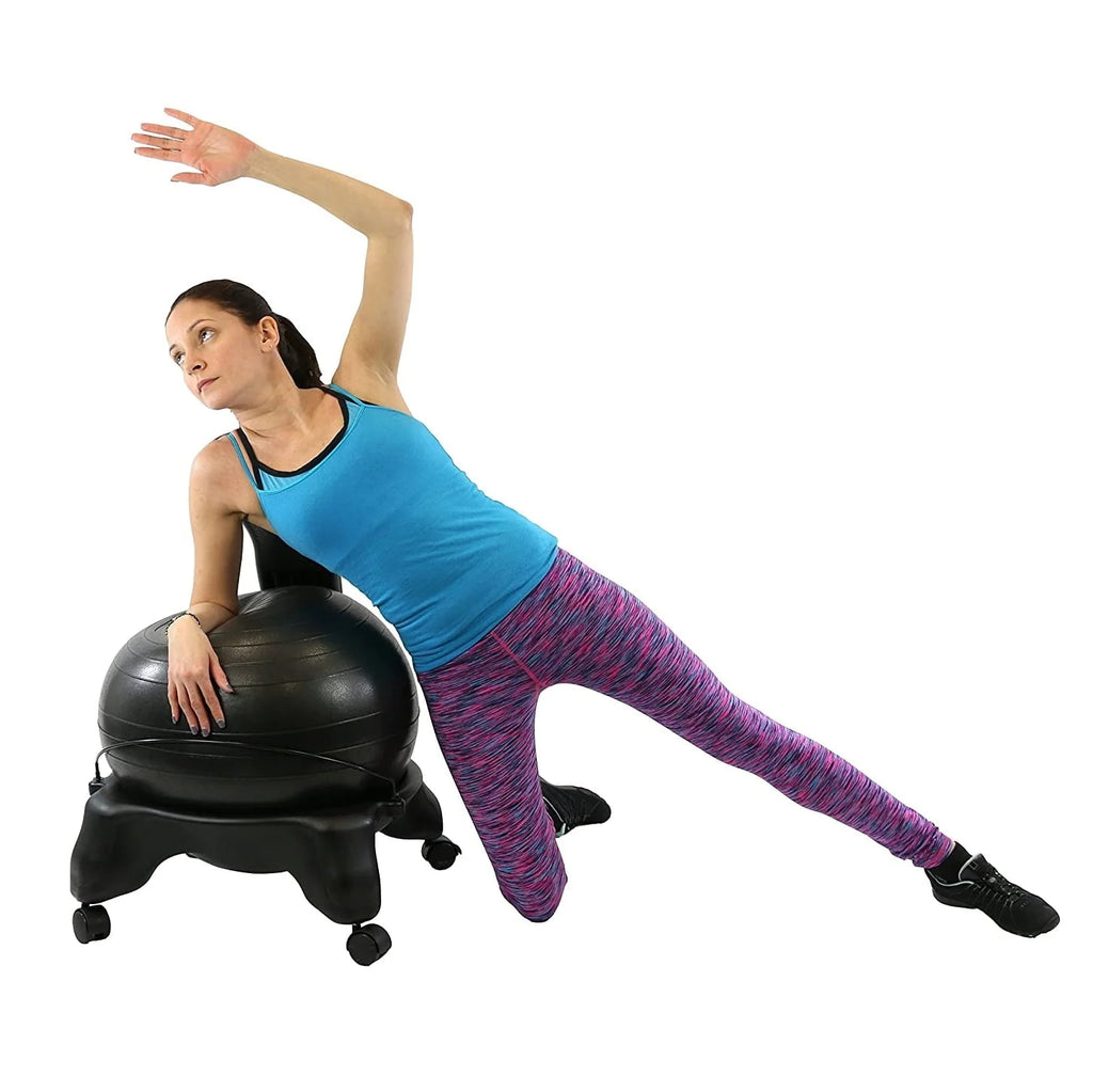 Cando Ball Chair Inflatable Ergonomic Active Seating Exercise Ball Chair with Air Pump for Home, Office, and Classroom