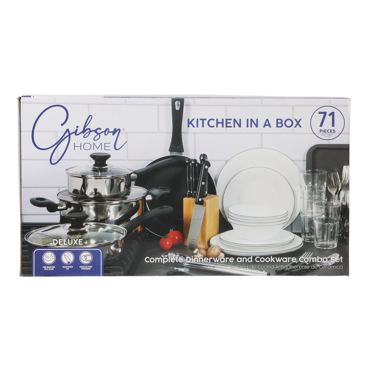 Gibson Home 71-Piece Stainless Steel Silver Cookware Combo Set