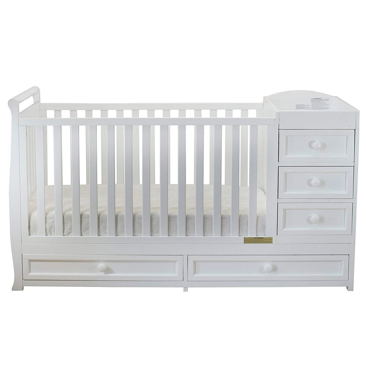 AFG Daphne 2 in 1 Convertible Crib and Changer White
