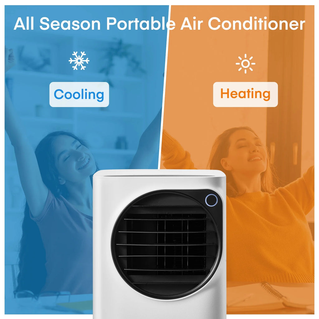 FOHERE 12000 BTU Portable Air Conditioner for Room Cooling and Heating, Covers up to 550 Sq. Ft, 4 IN 1 All Season AC Portable Air Conditioner with Remote Control and Window Kit, White