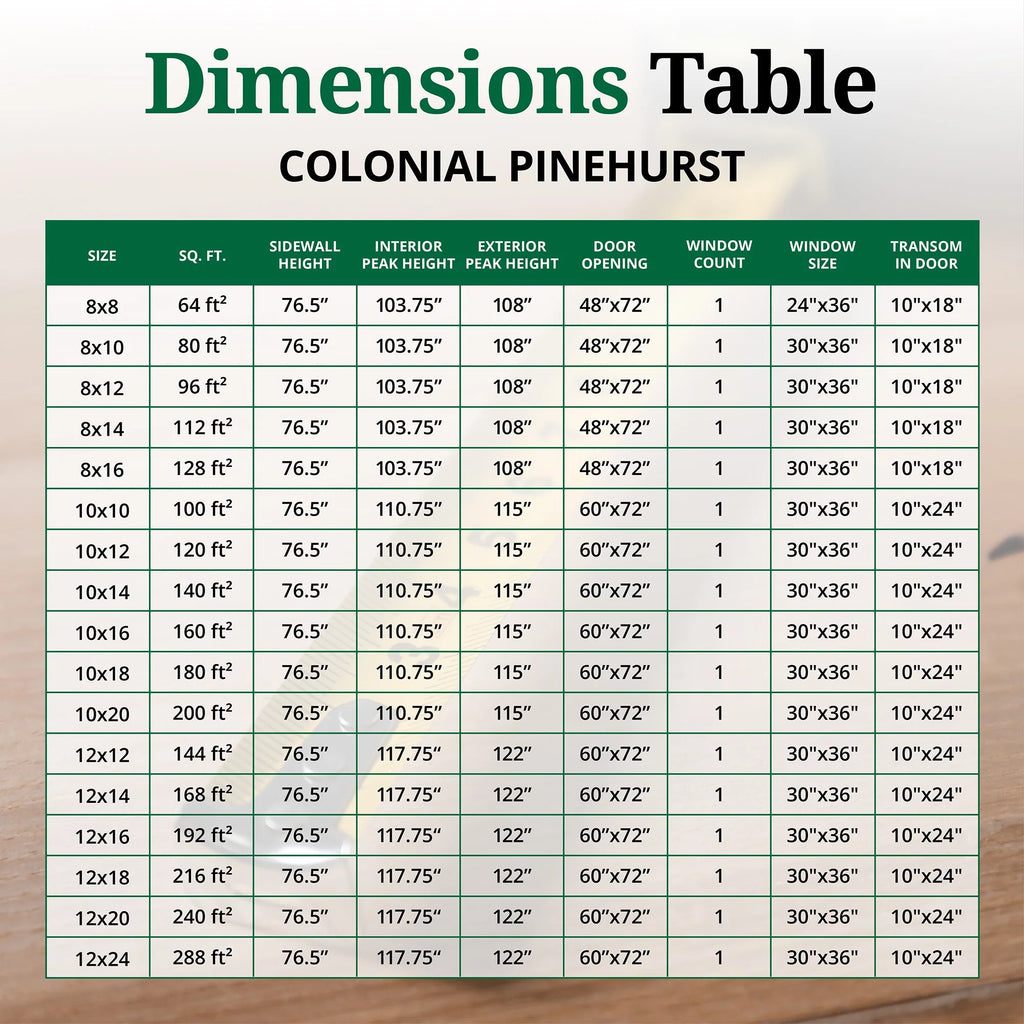 Little Cottage Co. 8x8 Colonial Pinehurst Shed with Operable Window, Outdoor Wood Storage Do-It-Yourself Precut Kit