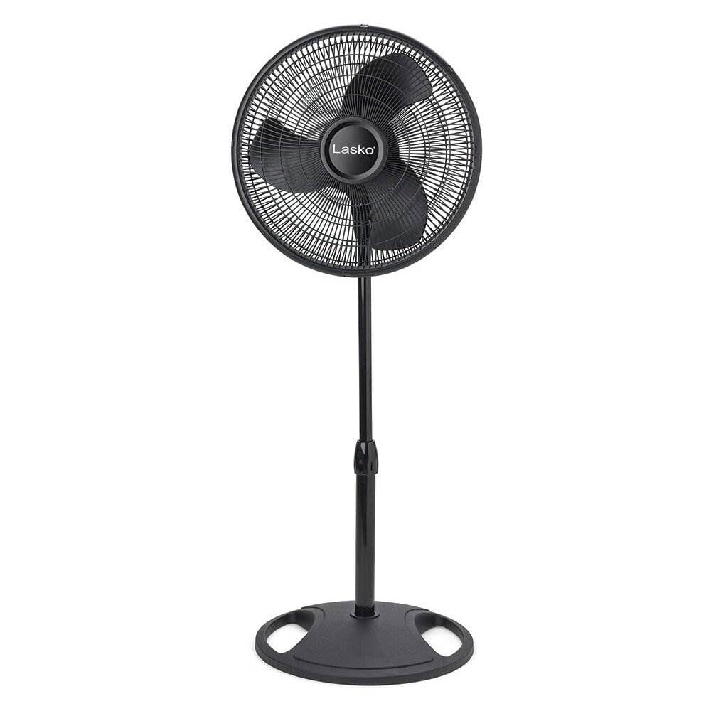 Lasko 16" Oscillating 3 Speed Adjustable Pedestal Stand Fan, Black (2 Pack)