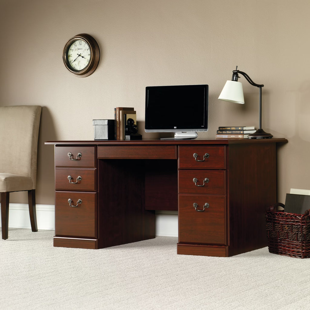 Sauder Heritage Hill Computer Desk, Classic Cherry Finish