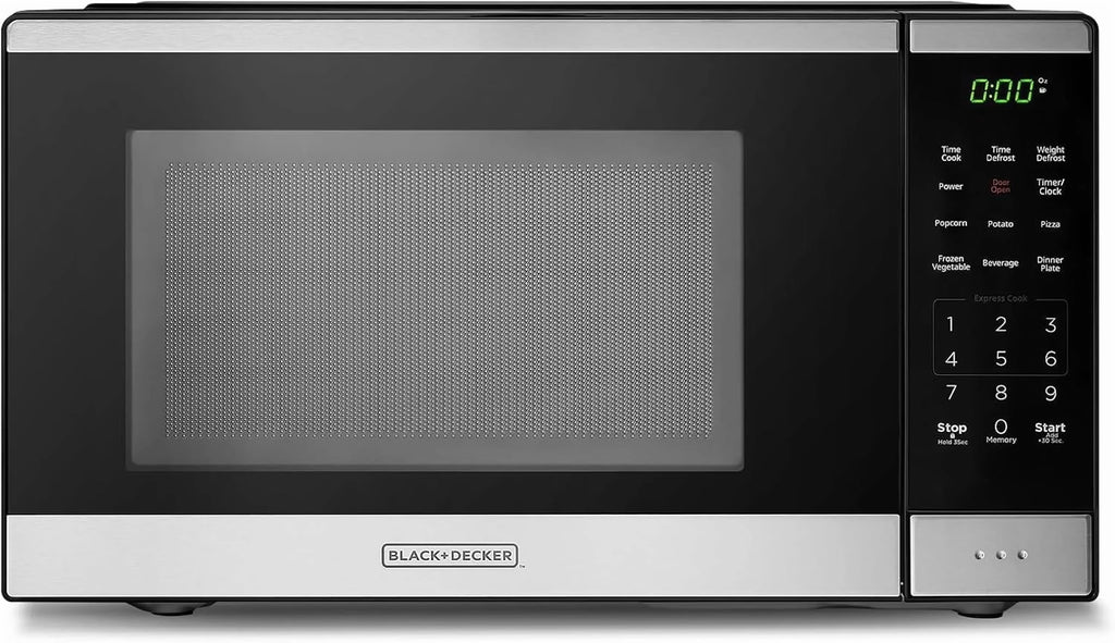 BLACK+DECKER 0.9 Cu Ft Microwave Oven Countertop , 6 Auto Menus, 10 Power Levels, Digital Panel, 900W