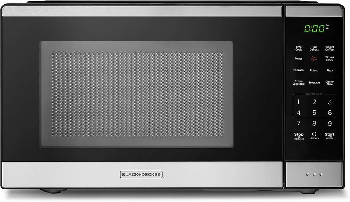 BLACK+DECKER 0.9 Cu Ft Microwave Oven Countertop , 6 Auto Menus, 10 Power Levels, Digital Panel, 900W