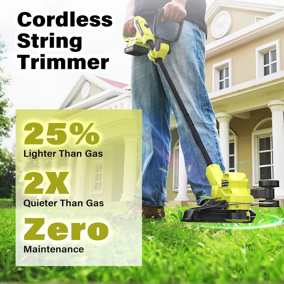 20V Cordless Lawn Care Combo Kit - 12" String Trimmer & Weed Trimmer with 6 Spool Lines, Electric Leaf Blower for Edging & Cleanup, 4.0Ah Battery & Charger