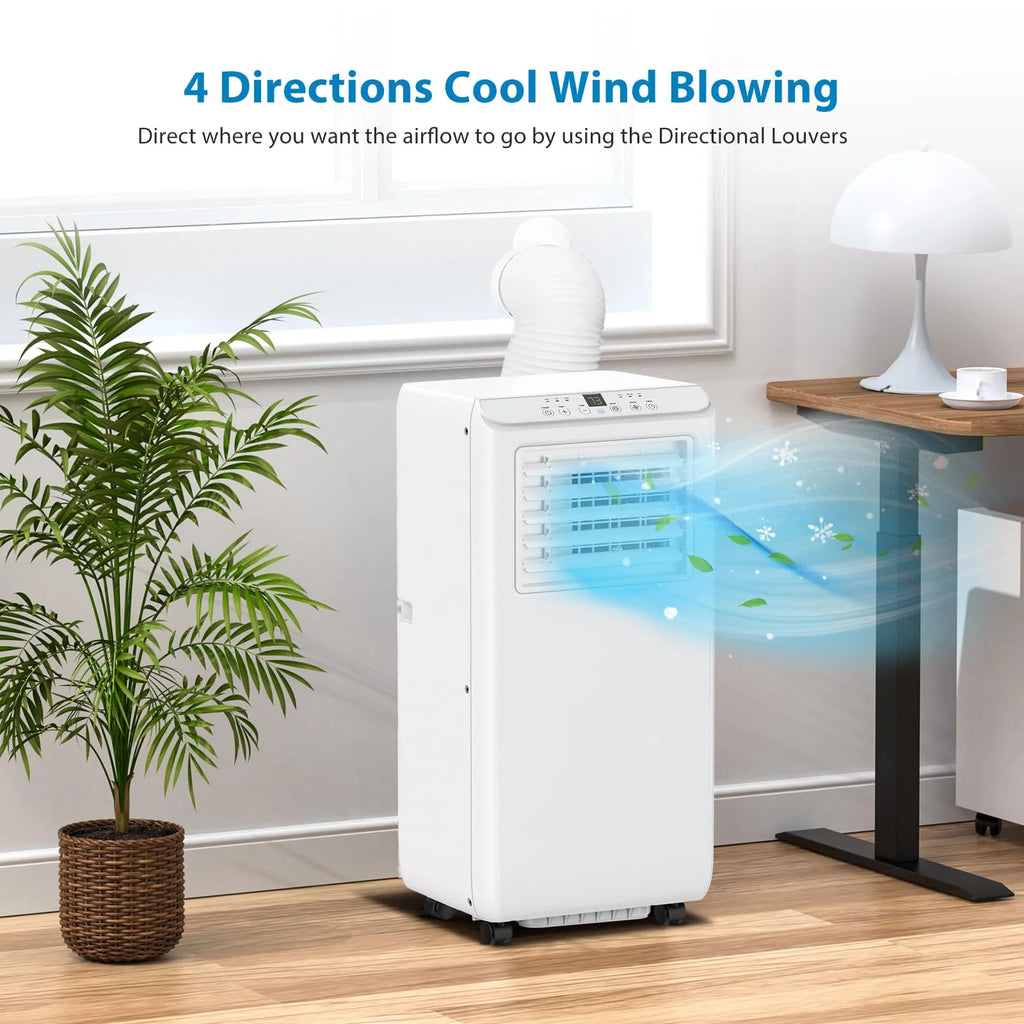TROPOW Portable Air Conditioners 8000BTU, Air Conditioners 3-in-1 Cools up to 350 Sq. Ft, Indoor Standing AC Unit w/Dehumidifier, Window Kit, White
