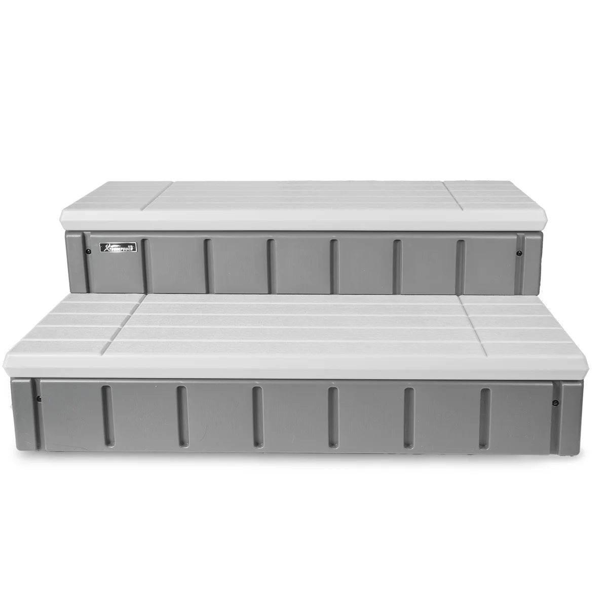 XtremepowerUS Hot Tub Steps With Storage, Spa Step, 36" Length, Camper/Deck Steps, Anti-Slip Brown