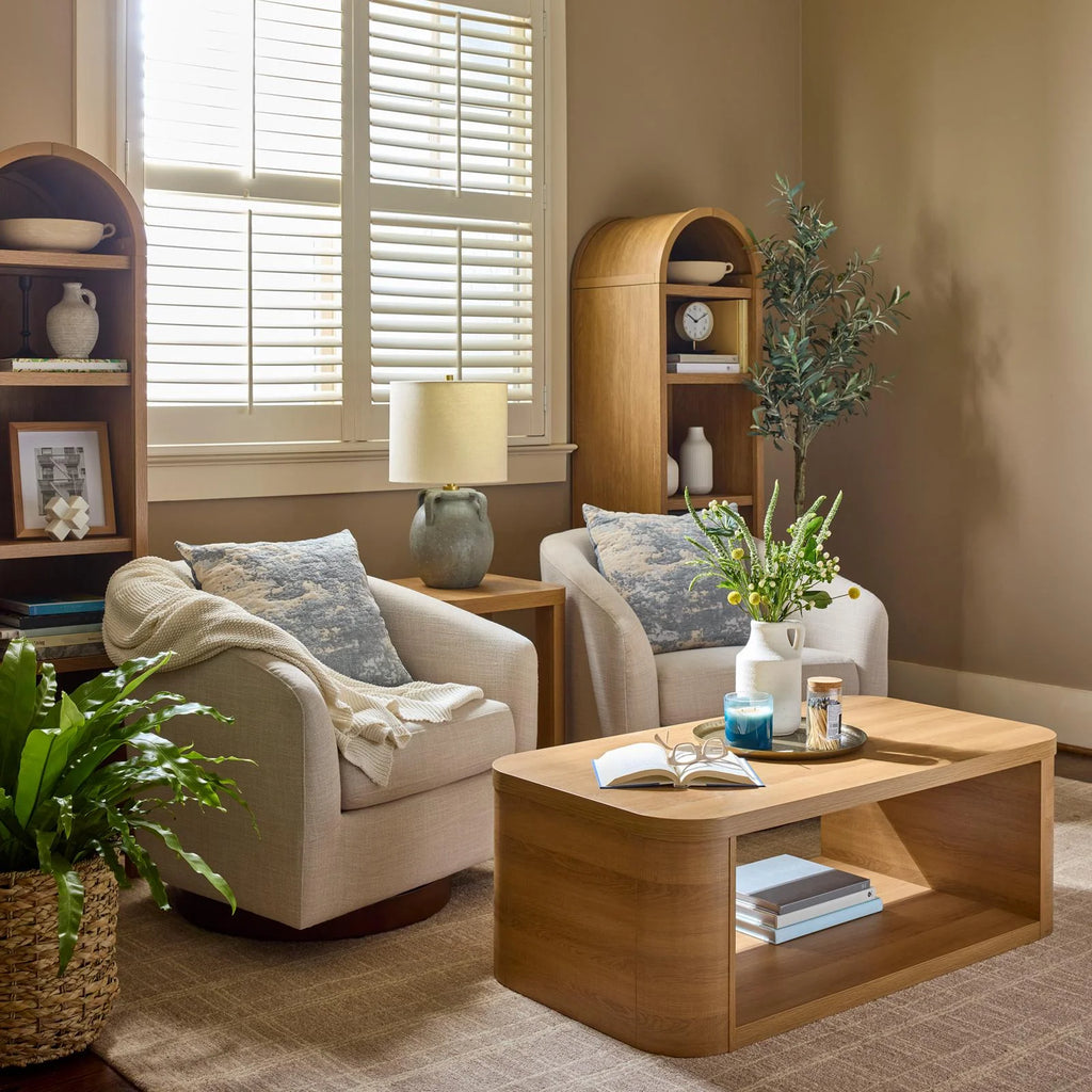 Better Homes & Gardens Juliet Narrow Arch Bookcase, Rich Black and Light Honey