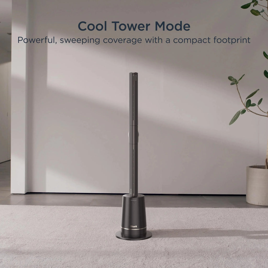 Shark TurboBlade Fan XL �� Ultra-Customizable Bladeless Tower, Pivots, Twists, Oscillates 180��, TF200, Charcoal