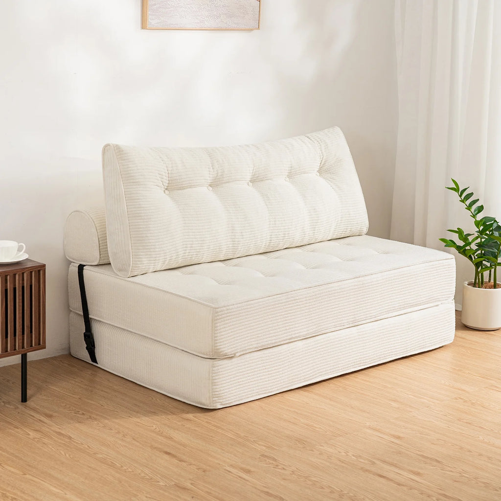 Hommpa Folding Sofa Bed Foldable Couch Bed Convertible Futon Chair with High Density Foam Filling with Pillow for Adult,Comfort chair bed for Living Room Bedroom,Gray,Single