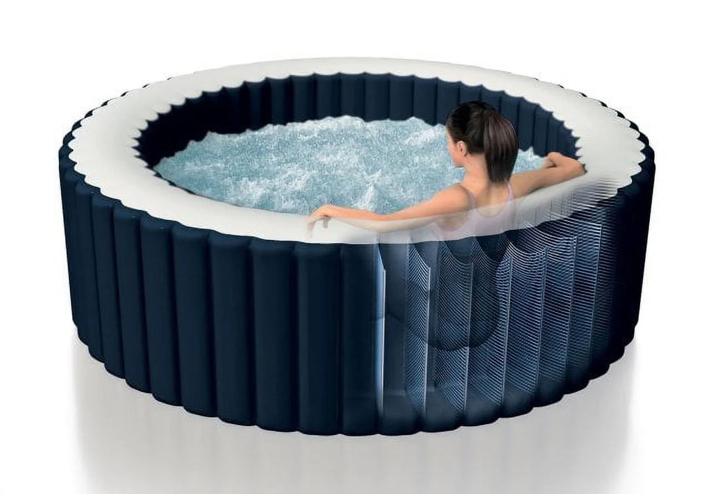 Intex PureSpa Plus 6 Person Inflatable Round Hot Tub with 170 AirJets, Blue