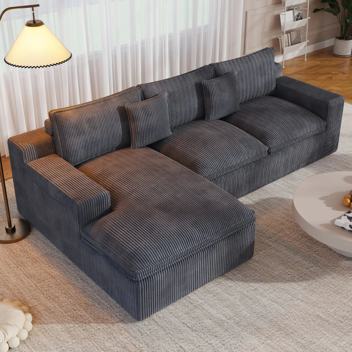 108�� Modular Sectional Sofa, Cloud Sectional Couch with Deep Seat, Modern Modular L-Shape Sofa Couch with Chaise,Upholstered Couches for Living Room Bedroom