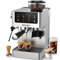 AIRMSEN Espresso Machine with Grinder, Espresso Coffee Machine with Customized Grind Amount & Coffee Volume, Cold Brew Coffee Maker for Cappuccino Latte Americano, Brushed Stainless Steel