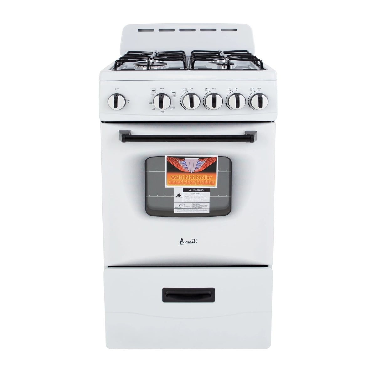 Avanti 20" Compact Gas Range Oven, in White (GR2011CW)