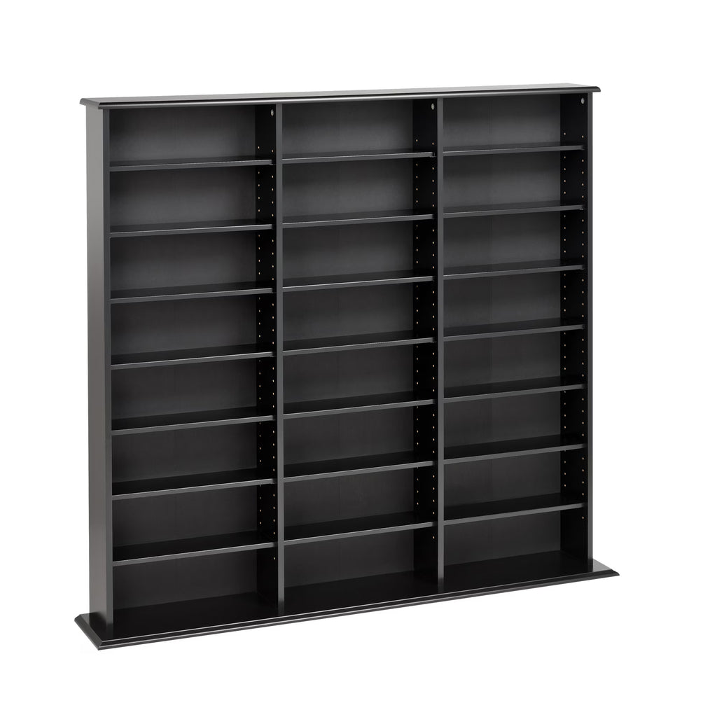 Prepac 51" Triple CD DVD Wall Media Storage Rack in Black