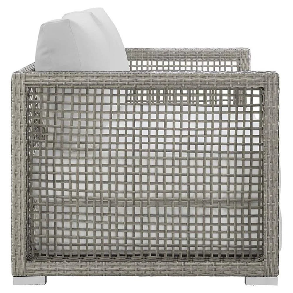 Afuera Living Wicker Patio Loveseat in Gray