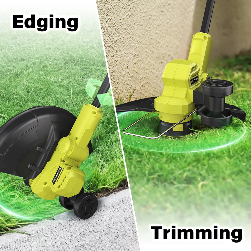 20V Cordless Lawn Care Combo Kit - 12" String Trimmer & Weed Trimmer with 6 Spool Lines, Electric Leaf Blower for Edging & Cleanup, 4.0Ah Battery & Charger