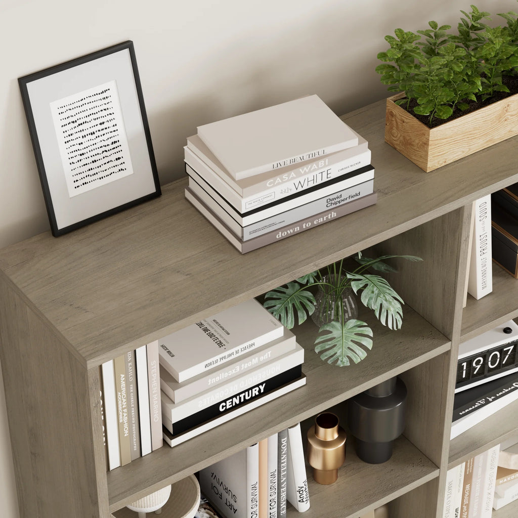 Homfa 74.3�� Double Wide 6-Tier Bookcase, Extra Large Wooden Freestanding Display Bookshelf for Home Office Living Room, White