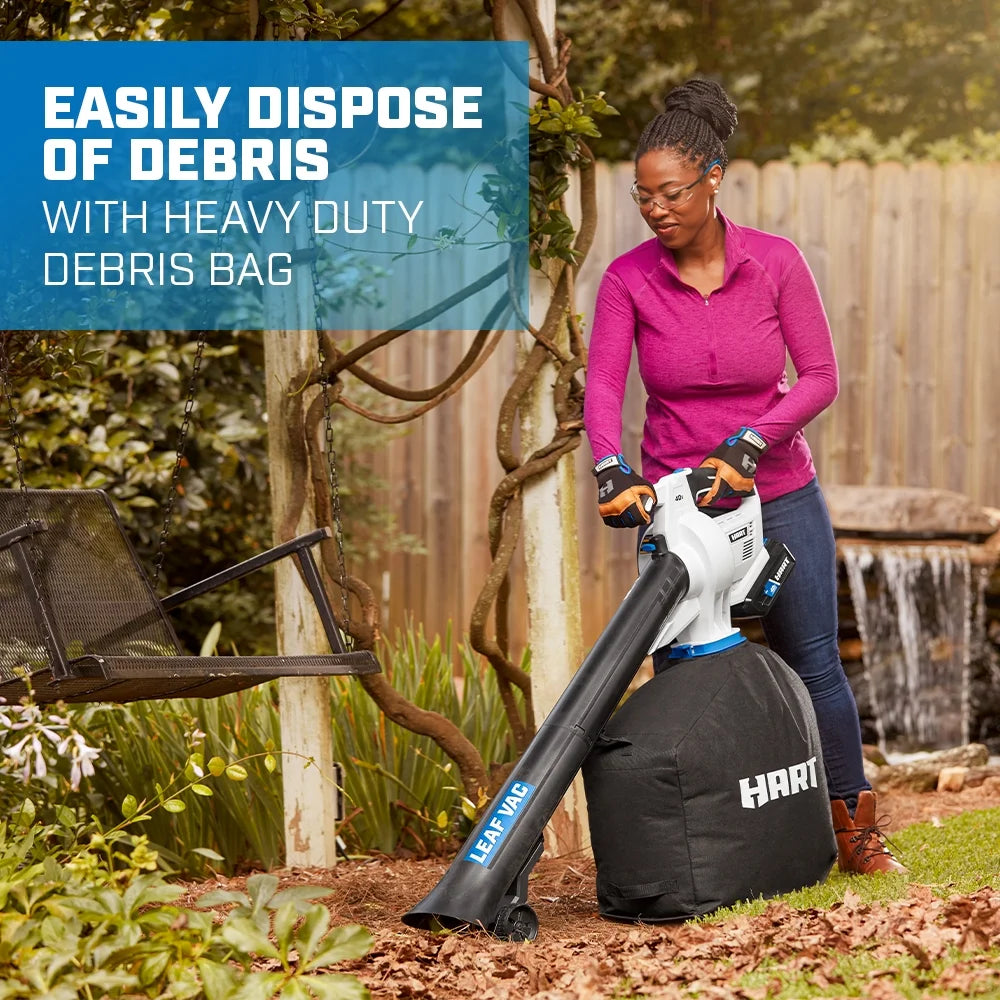 HART 40V Cordless Leaf Vacuum Kit, (1) 4.0Ah Lithium-Ion Battery