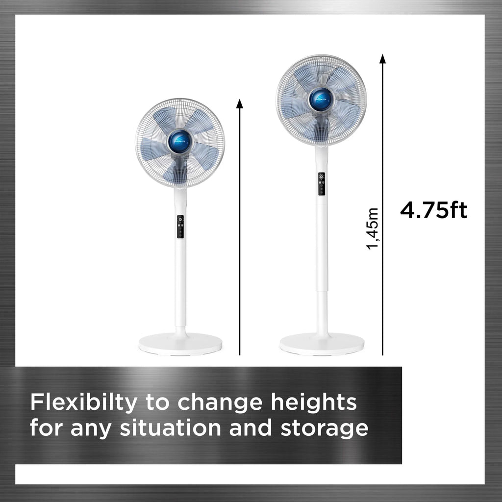 Rowenta Turbo Silence Standing Floor Fan with Remote, 53 Inch, Portable, 5 Speeds, VU5670