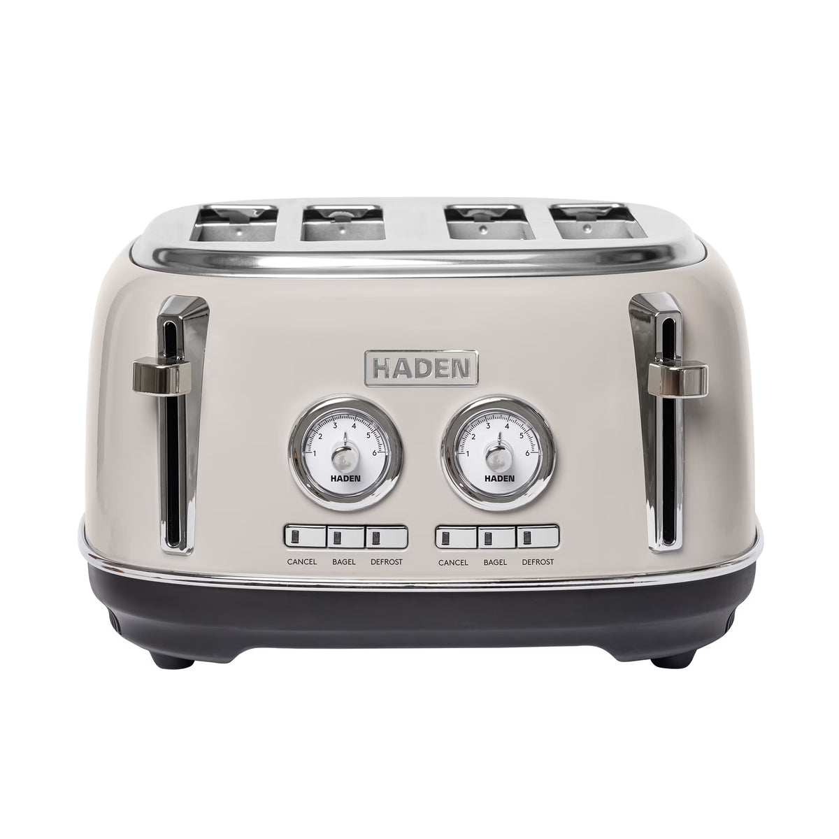 HADEN Dorset Stainless Steel 4-Slice Toaster with Browning Control, Cancel, Reheat and Defrost Settings