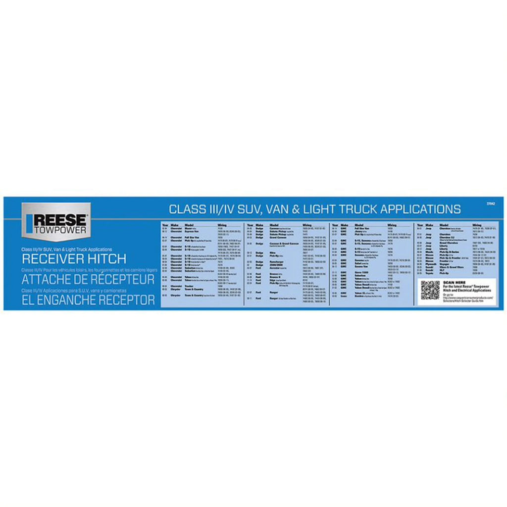 Reese Towpower Class III Trailer Tow Hitch w/ 2 In Receiver Tube