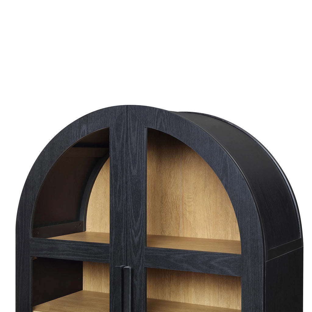 Better Homes & Gardens Juliet Kitchen Rounded Arch Cabinet, Rich Black