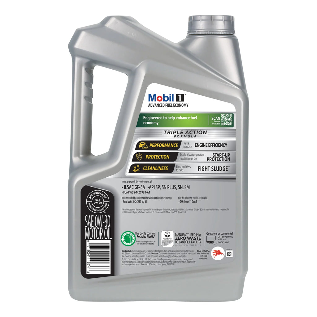 (3 pack) Mobil 1 Advanced Fuel Economy Full Synthetic Motor Oil 0W-30, 5 Quart (Pack of 3)