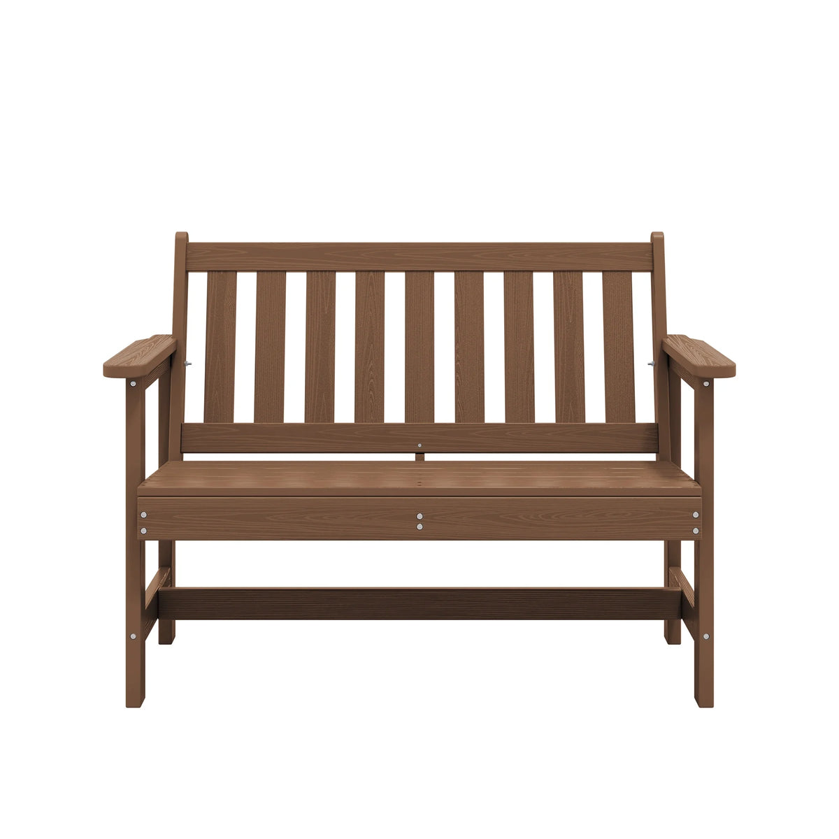 SERWALL Outdoor Bench for 2-Person, Weather-Resistant HDPE with Aluminum Reinforcement, Supports 660 lbs, Comfortable Seating for Patio, Garden, and Porch, Black