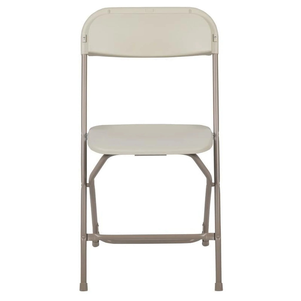 (50 PACK) 650 Lbs Weight Capacity Commercial Quality Beige Stackable Plastic Folding Chair - Heavy Duty Plastic Folding Chairs