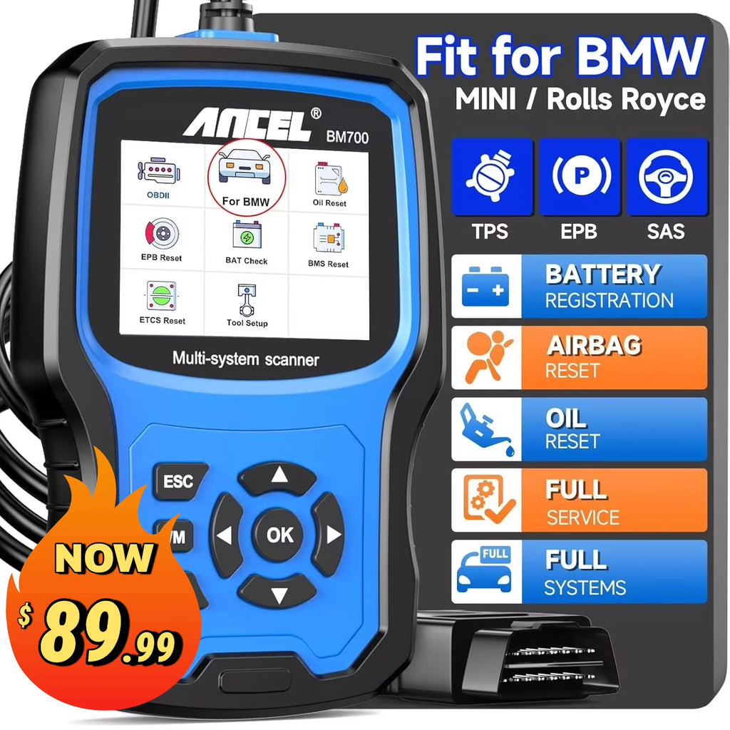 ANCEL BM700 OBD2 Scanner Code Reader ABS SRS EPB TPMS Diagnostic Scanner Fit for BMW/Fit for Mini