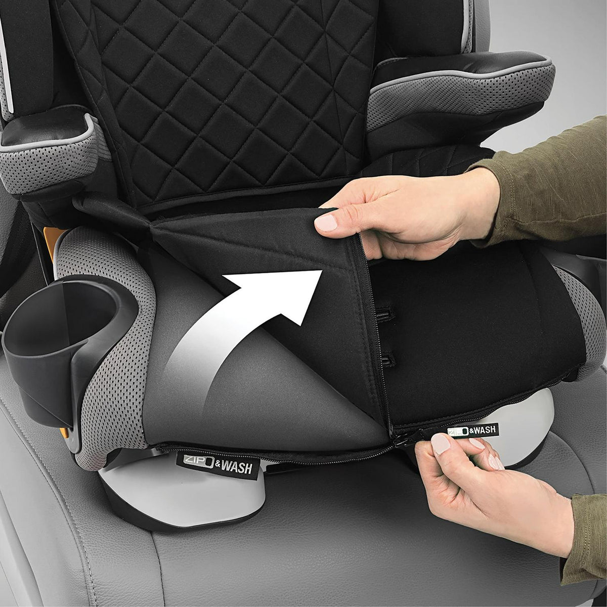 Chicco MyFit Zip Harness and Booster Car Seat - Nightfall (Black). New