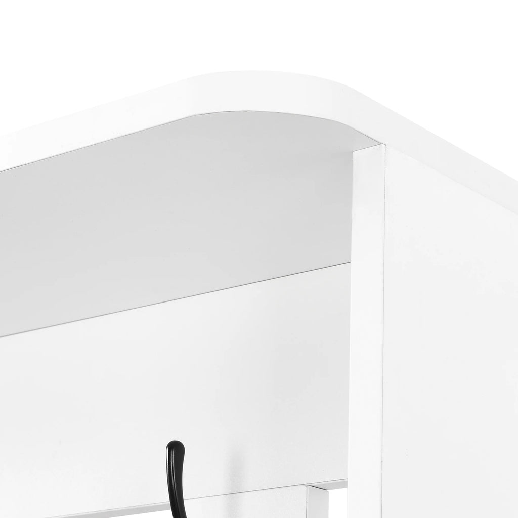 Harper & Bright Designs Farmhouse Hall Tree with Bench and Shoe Storage, Mudroom Bench with Coat Rack and Adjustable Shelves for Hallway, Living Room, White