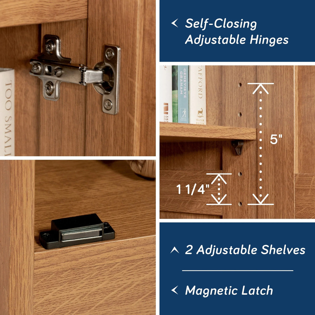 Sauder Storage Cabinet, Highland Oak Finish