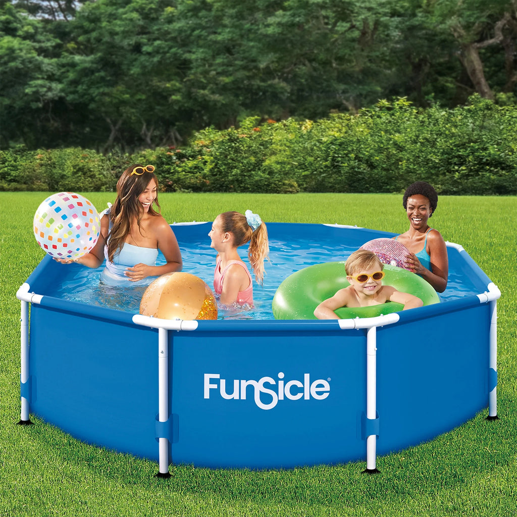 Funsicle 10' x 30" Activity Above Ground Swimming Pool Set with 2-in-1 Pump, Round Frame