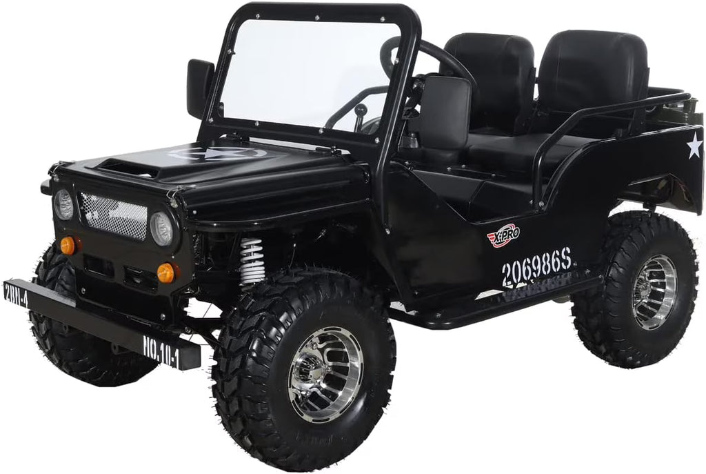 X-Pro 125cc Jeep Go Kart, 3-Speed Semi-Automatic Transmission w/Reverse, Big 18" Aluminum Rim Wheels