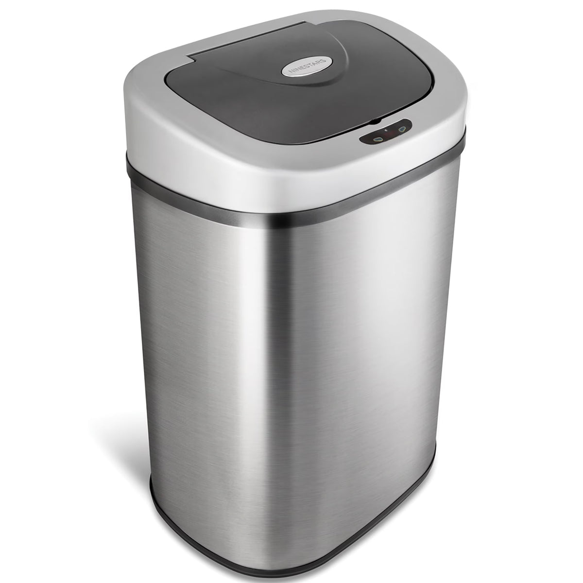 Nine Stars Automatic Trash Can, 21 Gallon Stainless Steel, Motion Sensor Hands Free Soft Close Lid Garbage Bin, Silver
