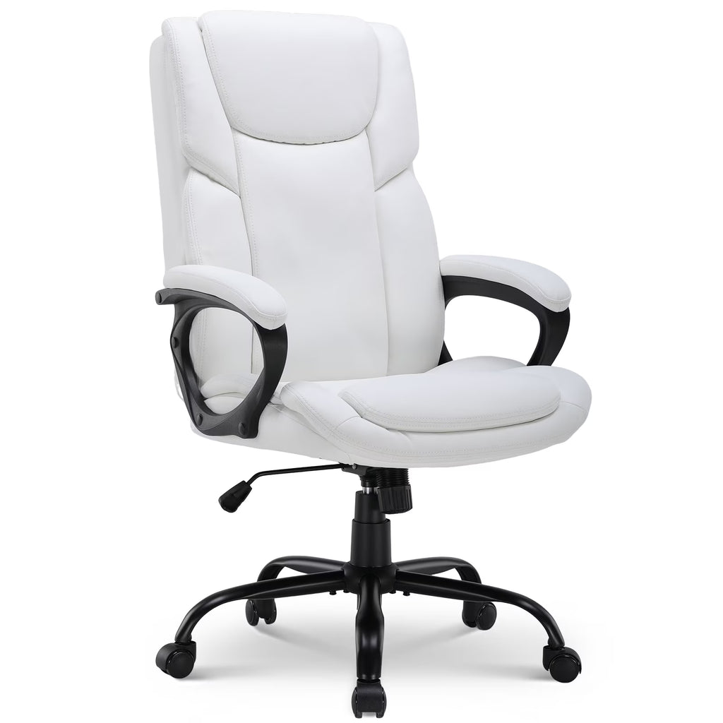 Mainstays Executive Ergonomic High Back Leather Home Office Desk Chair, Black