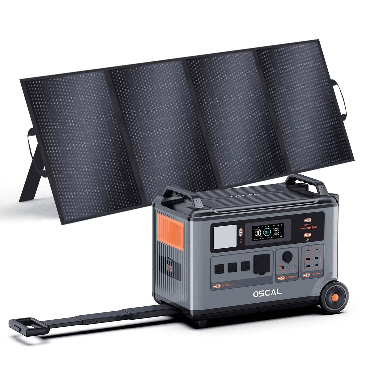 OSCAL PowerMax 6000 Portable Power Station, 3600Wh LiFePO4 Battery with 6000W Output, BP3600 Expansion Battery & 200W Solar Panels, Solar Generator for Camping, Home, Outdoor, Emergency Use